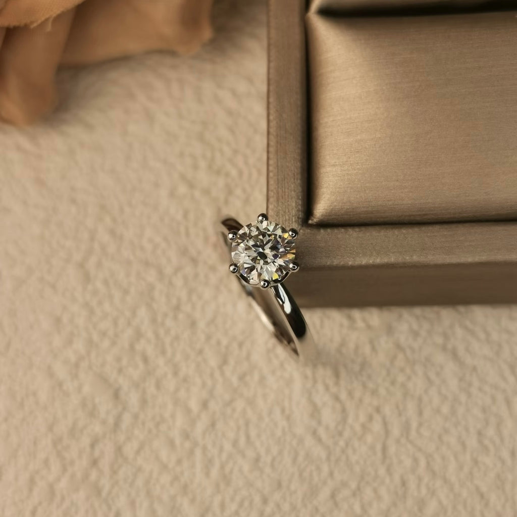 Lab Grown Solitaire Diamond Ring in 18K Gold or PT950