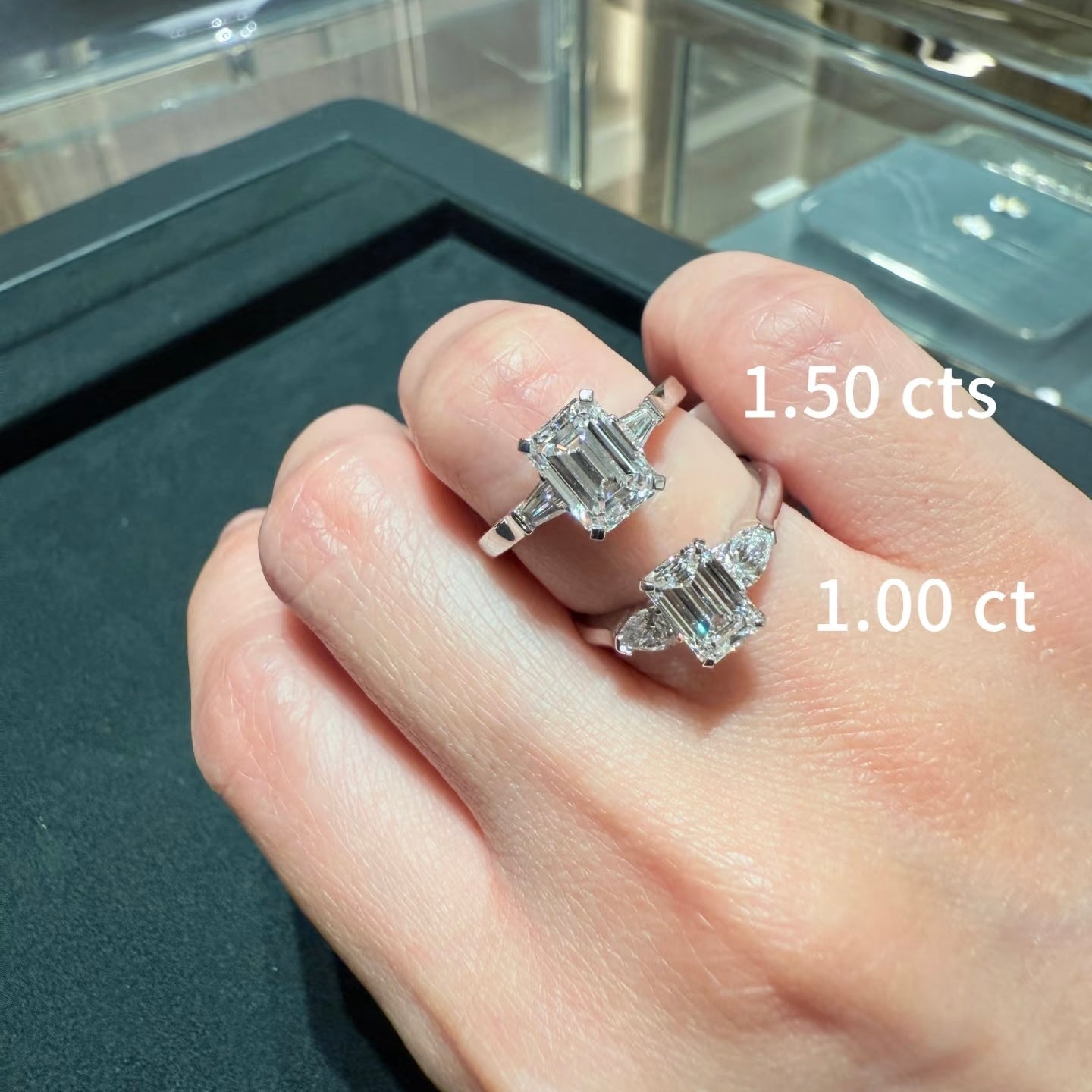 Lab Grown Square Diamond Ring in 18K Gold or PT950