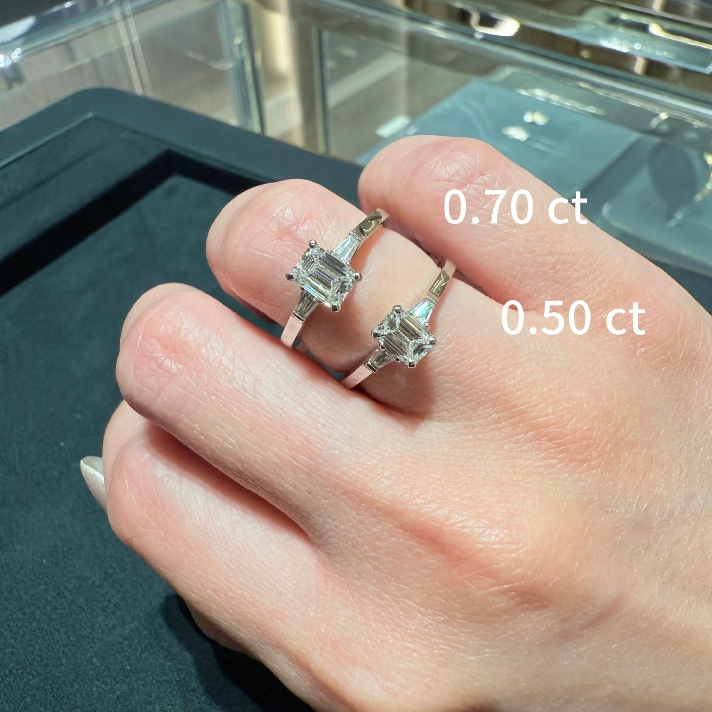 Lab Grown Square Diamond Ring in 18K Gold or PT950