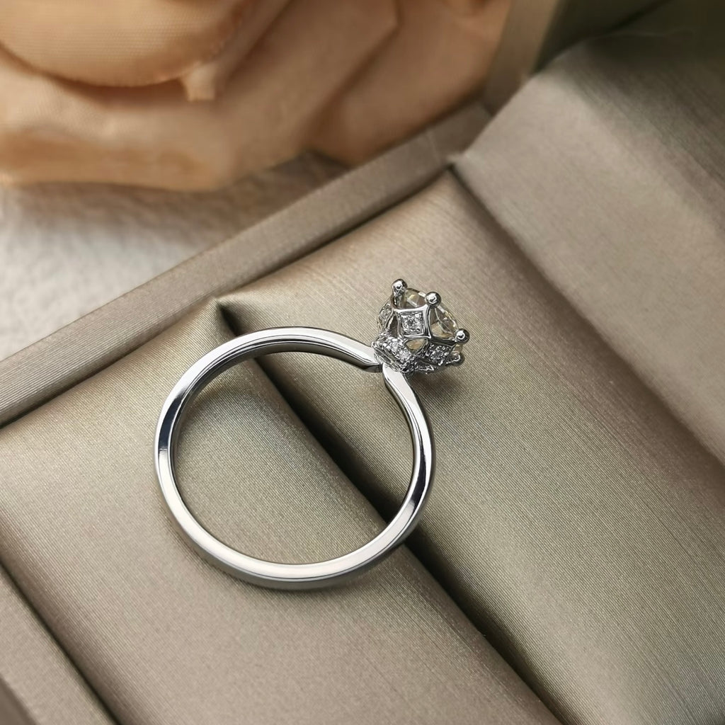 Lab Grown Solitaire Diamond Ring in 18K Gold or PT950